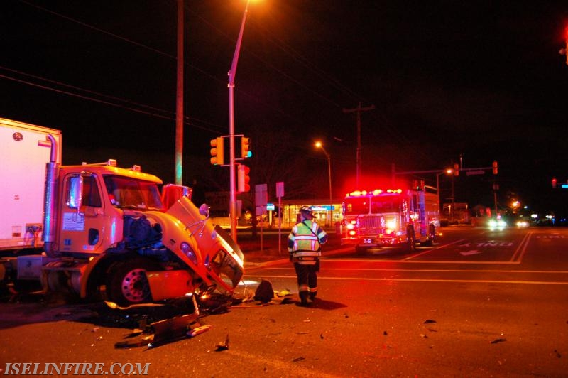 MVA at Route 1 North & Green Street with fuel spill, February 16, 2017.